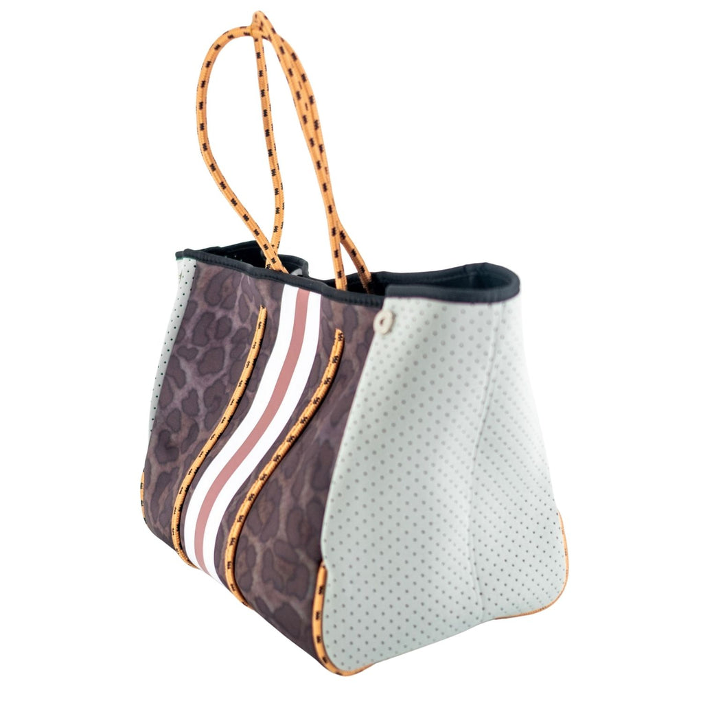 Charlotte Neoprene Tote Camo & Orange – Blair Pepper Handbags